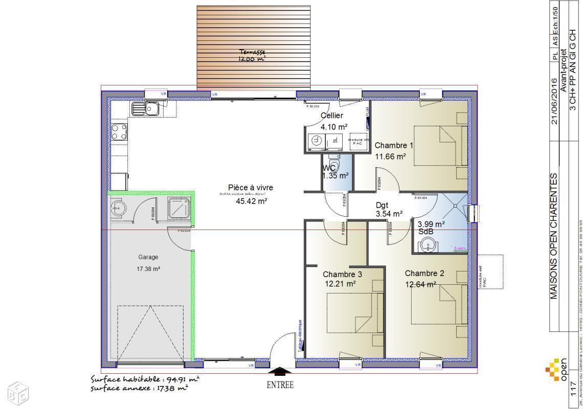 Projet Maison 3 chambres avec garage