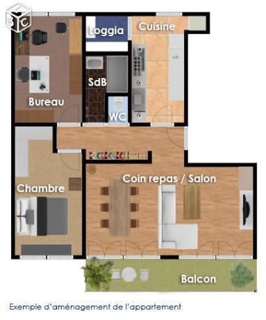 Bel appartement T3/4 rénové à 5min intramuros