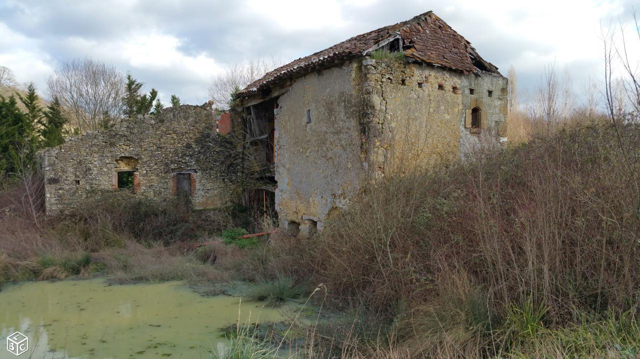 Moulin a rénover avec canal et terrain
