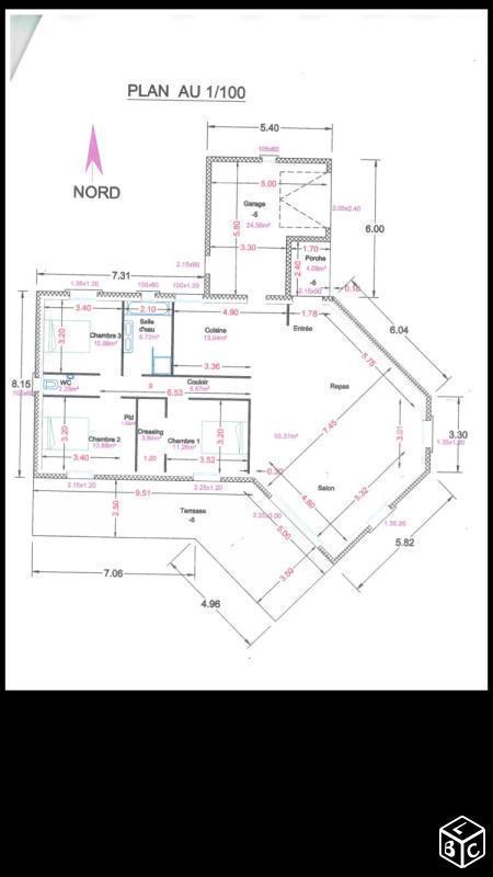 Villa de 125 m² avec garage et terrain de 1100 m²