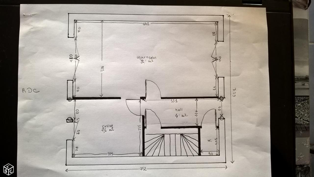 Maison semi mitoyenne 4 pièces de 78 m² habitable