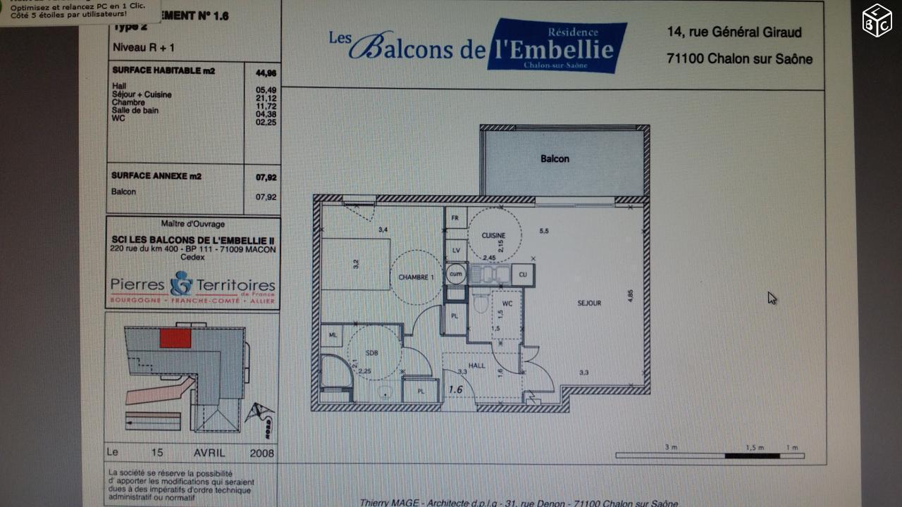 T2 residence securisé avec parking