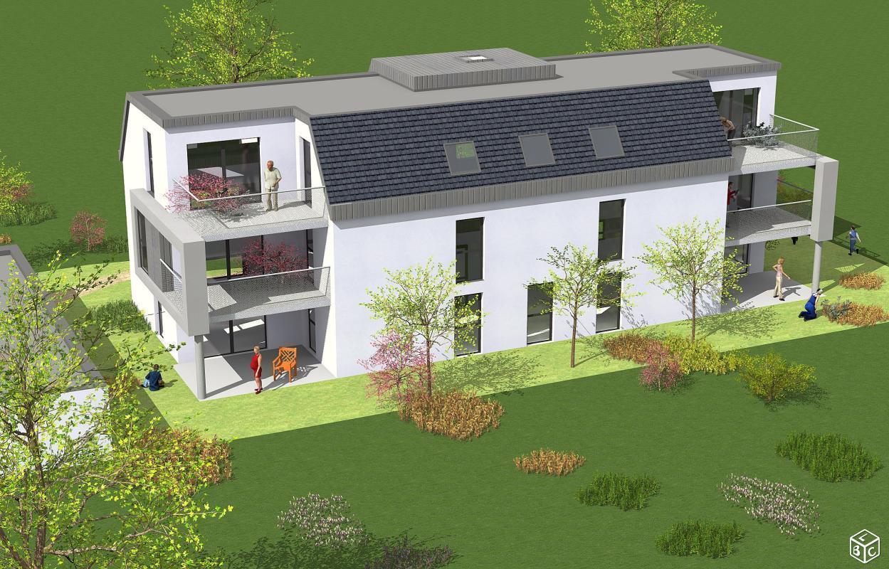 3 p 69 m² + terrasse 15 m² + 120 m² jardin