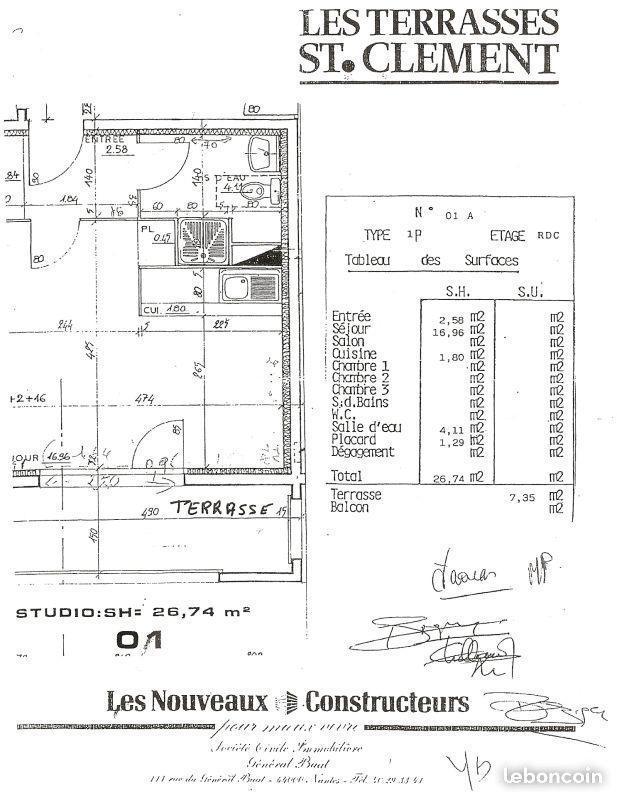 Beau studio 26m²,cave,balcon,111 rue Général Buat