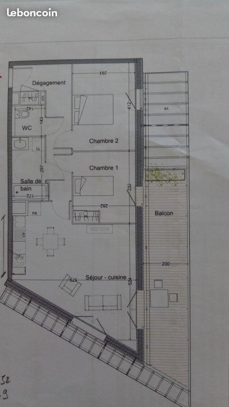 App neuf de 65 m2 + 19 m2 terrasse + garage 7è