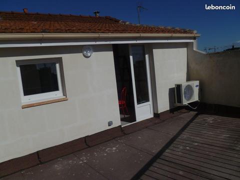 2 pieces + terrasse ensoleille centre beziers