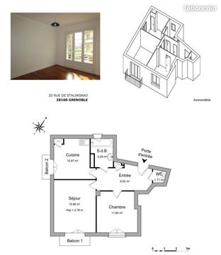 Appartement 2 pièces 53 m2 - 20 rue de Stalingrad