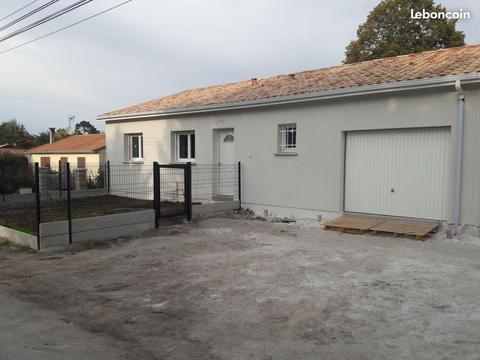 Maison neuve grand garage avec jardin clos