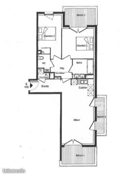 Appartement neuf, T3 de 63 m2 avec 3 terrasses