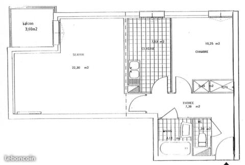 LOGNES location F2 de 53 m2 