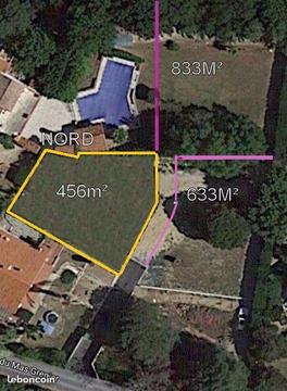 Terrain 4 faces 456 m² domaine privé sécurisé