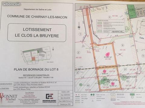 Parcelle viabilisee 530 m2 CHARNAY LES MACON 71850